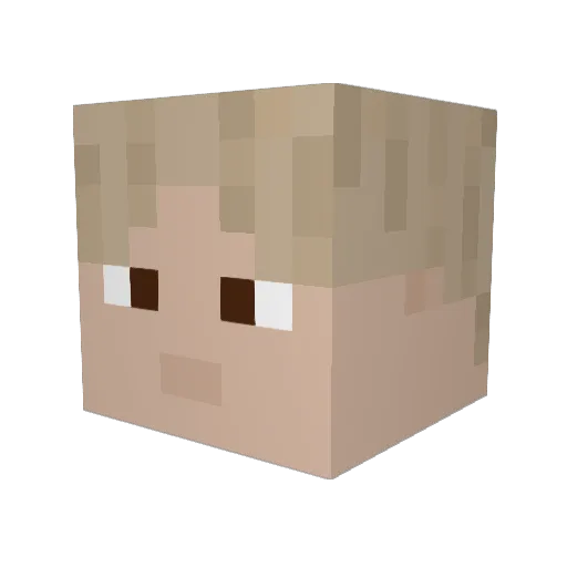 Dredge75 Minecraft avatar head, 3D render