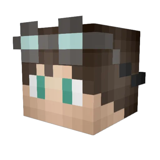 Dredoria Minecraft avatar head, 3D render