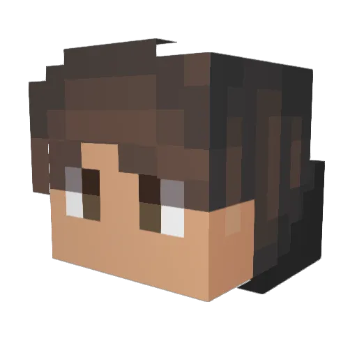 Drelaky Minecraft avatar head, 3D render