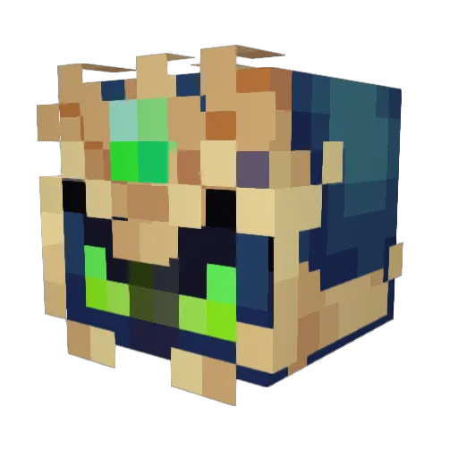 Drenajos Minecraft avatar head, 3D render
