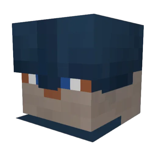 Drennu Minecraft avatar head, 3D render
