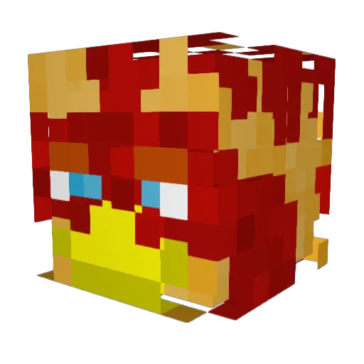 DressCartoon268 Minecraft avatar head, 3D render