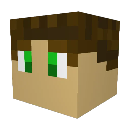 Dreterra Minecraft avatar head, 3D render
