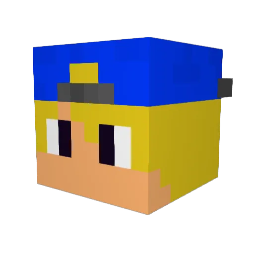 Drew251 Minecraft avatar head, 3D render