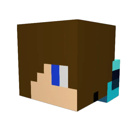 DrewLindy Minecraft avatar head, 3D render