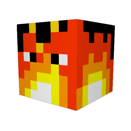 DrewOB Minecraft avatar head, 3D render