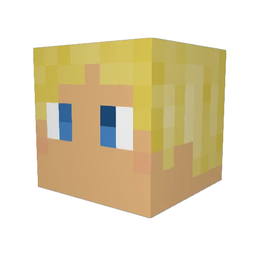 Drewgli Minecraft avatar head, 3D render