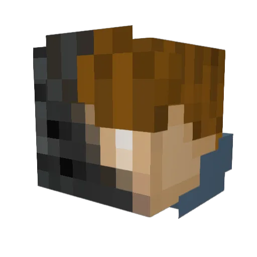 DrewzyL Minecraft avatar head, 3D render