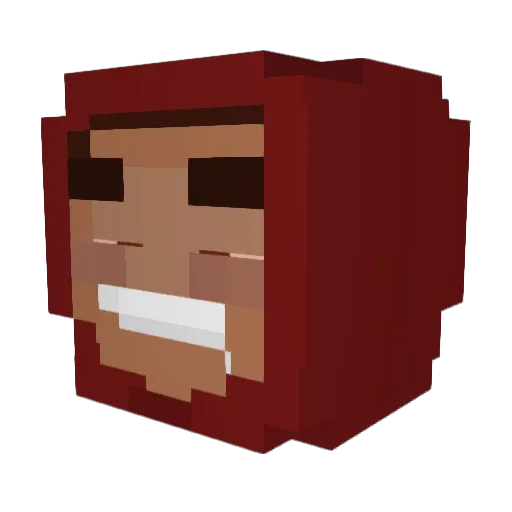 Drhippie Minecraft avatar head, 3D render