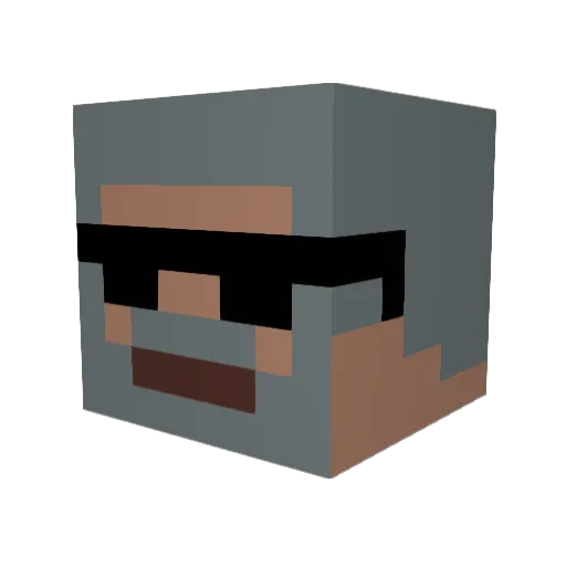 DriXerko Minecraft avatar head, 3D render
