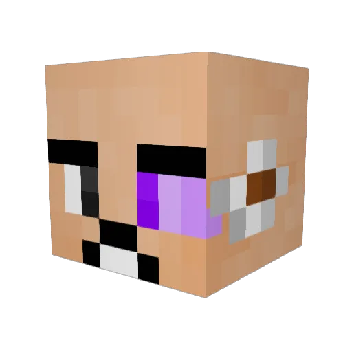 Dridken Minecraft avatar head, 3D render