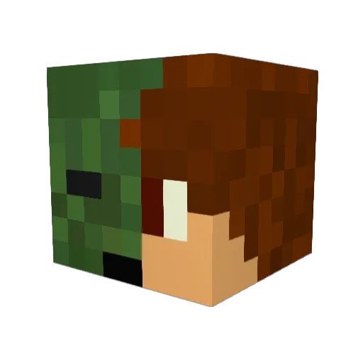 DriedOrange Minecraft avatar head, 3D render