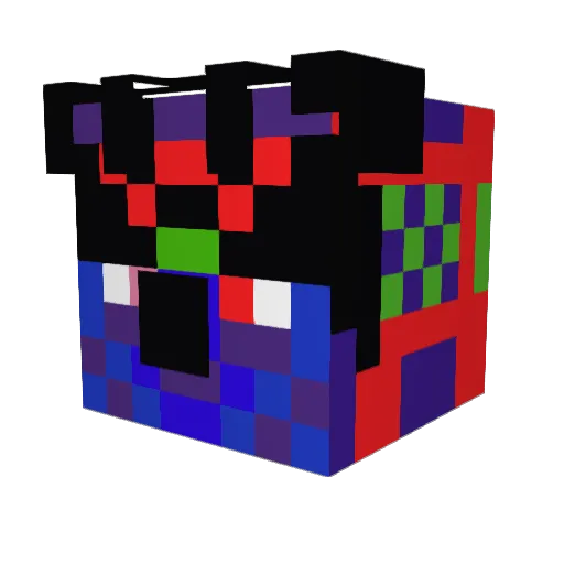 Drilek Minecraft avatar head, 3D render