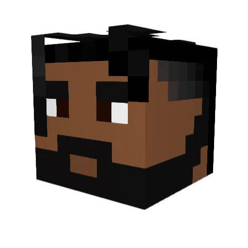 DrillaJ7 Minecraft avatar head, 3D render