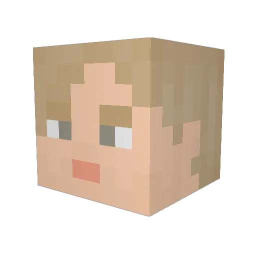 Drilldazer Minecraft avatar head, 3D render