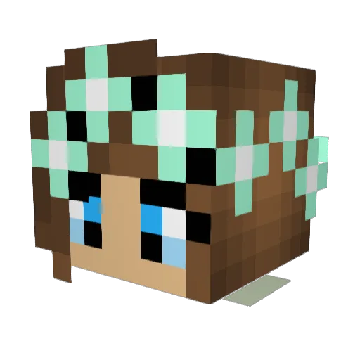 Drinki Minecraft avatar head, 3D render