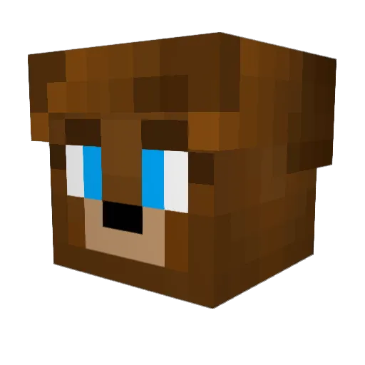 DrinkingBear Minecraft avatar head, 3D render