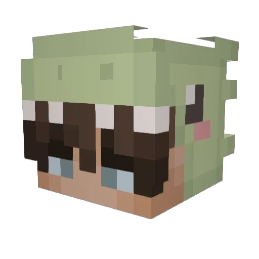 Drinkyyy Minecraft avatar head, 3D render