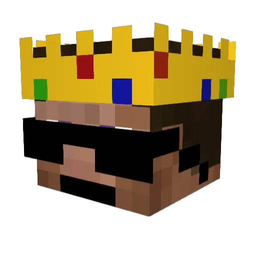 Dripan Minecraft avatar head, 3D render