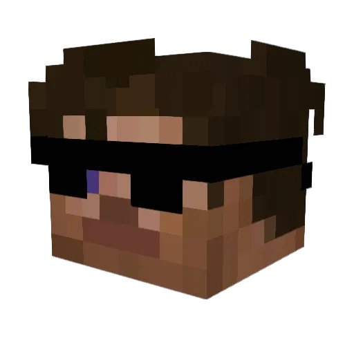 DrippedSteve Minecraft avatar head, 3D render