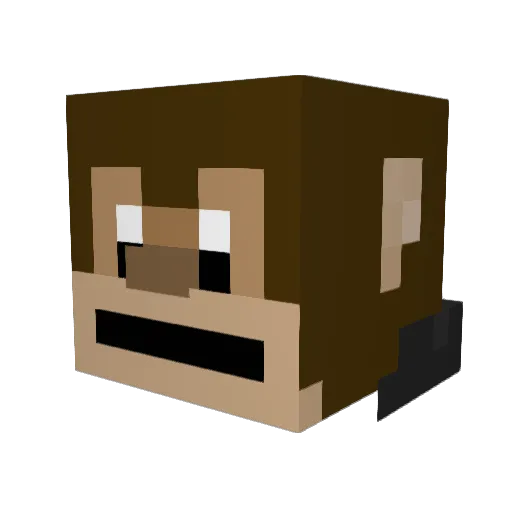 DrippyPirahna Minecraft avatar head, 3D render