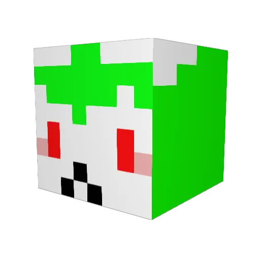 Driptrash Minecraft avatar head, 3D render