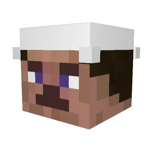 Drir Minecraft avatar head, 3D render