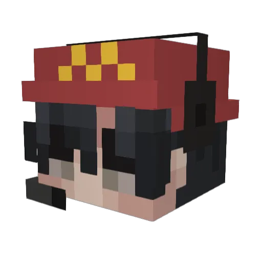 DriveThruWorker Minecraft avatar head, 3D render