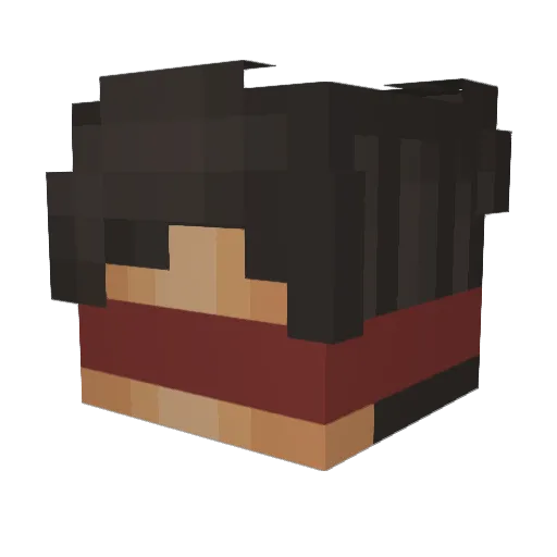 DrkMsngr Minecraft avatar head, 3D render