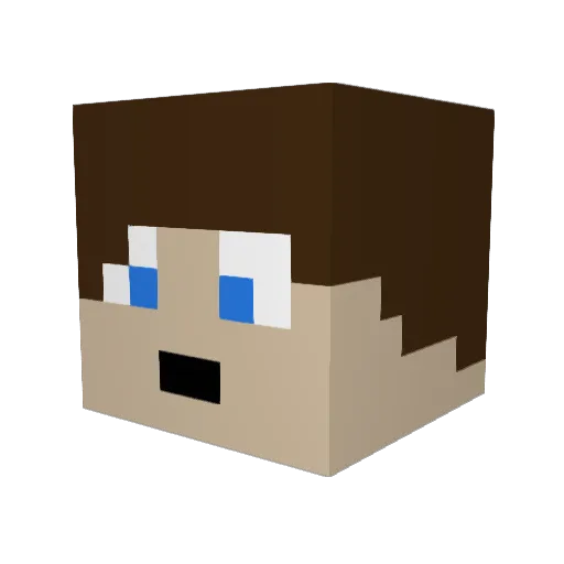 Drkmirror Minecraft avatar head, 3D render