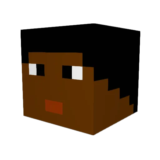 Drogba_ Minecraft avatar head, 3D render