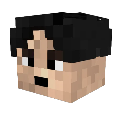 Drogbas Minecraft avatar head, 3D render