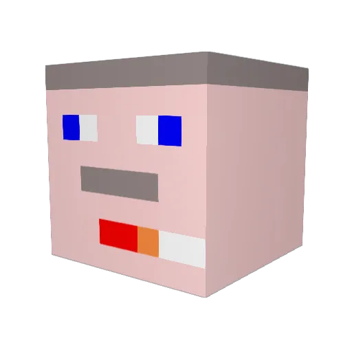 Drogowka_ Minecraft avatar head, 3D render