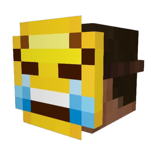 Drogue Minecraft avatar head, 3D render