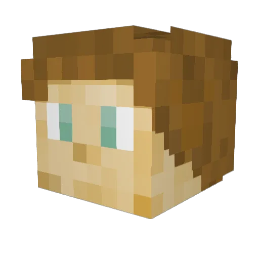 Droingo Minecraft avatar head, 3D render