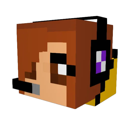 Drolefille Minecraft avatar head, 3D render