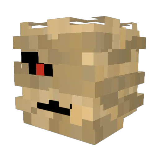 Drollercaster Minecraft avatar head, 3D render