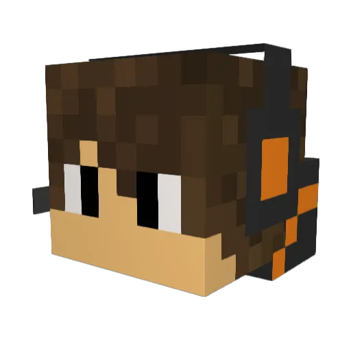 Drommer Minecraft avatar head, 3D render