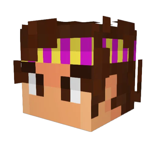 Dronan Minecraft avatar head, 3D render