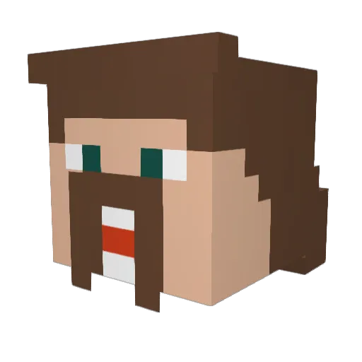 DroopyDrewww Minecraft avatar head, 3D render