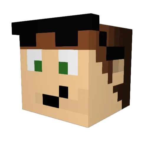 Drooskati Minecraft avatar head, 3D render