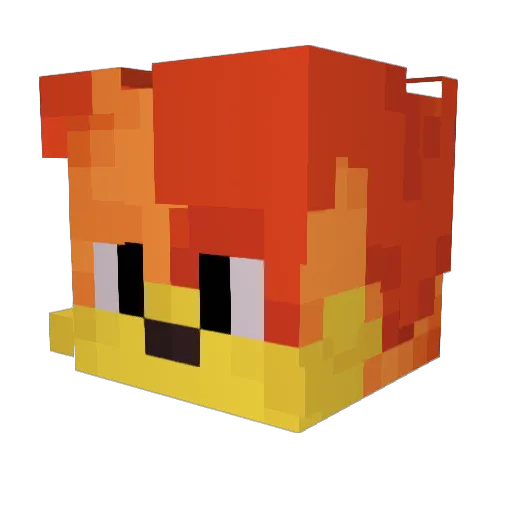 DropFoxx Minecraft avatar head, 3D render