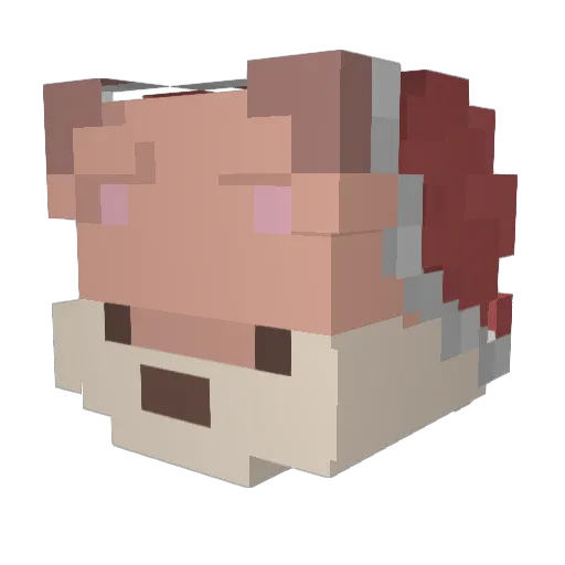DropKickingKids Minecraft avatar head, 3D render