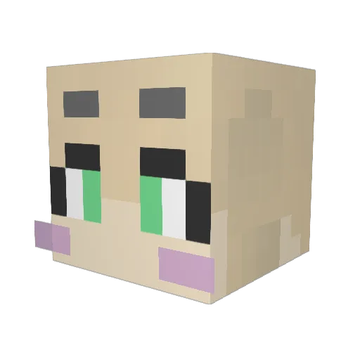 Drop_1120 Minecraft avatar head, 3D render