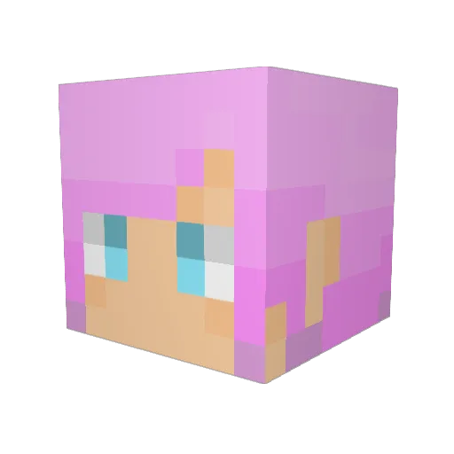 Dropchan Minecraft avatar head, 3D render