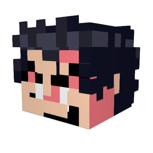 Dropdeadly Minecraft avatar head, 3D render