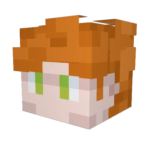 Droperik Minecraft avatar head, 3D render