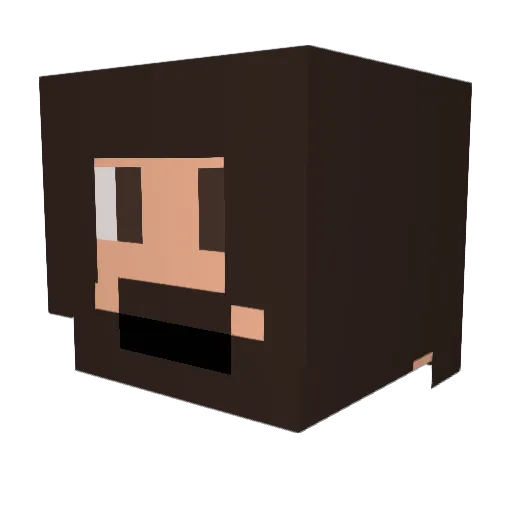 Dropeur Minecraft avatar head, 3D render
