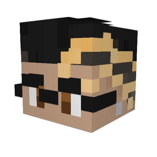 Droploww_ Minecraft avatar head, 3D render