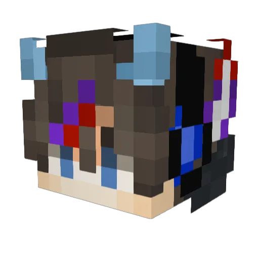 DroppedPluto977 Minecraft avatar head, 3D render